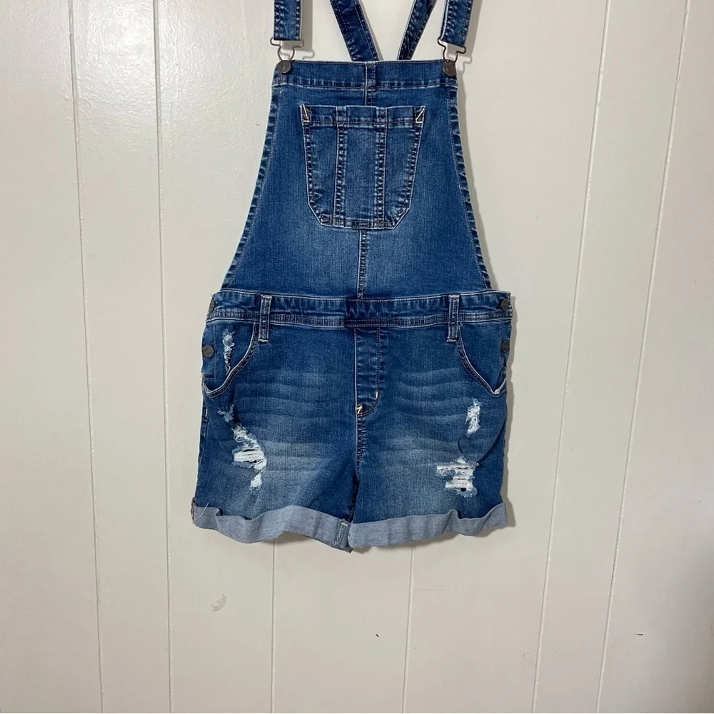 Wallflower Women's Juniors Overall Shorts Soft Size XL